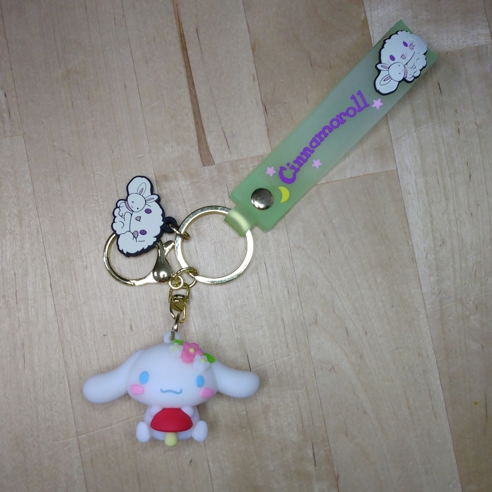Cinnamoroll With Mushroom 3D Keychain
